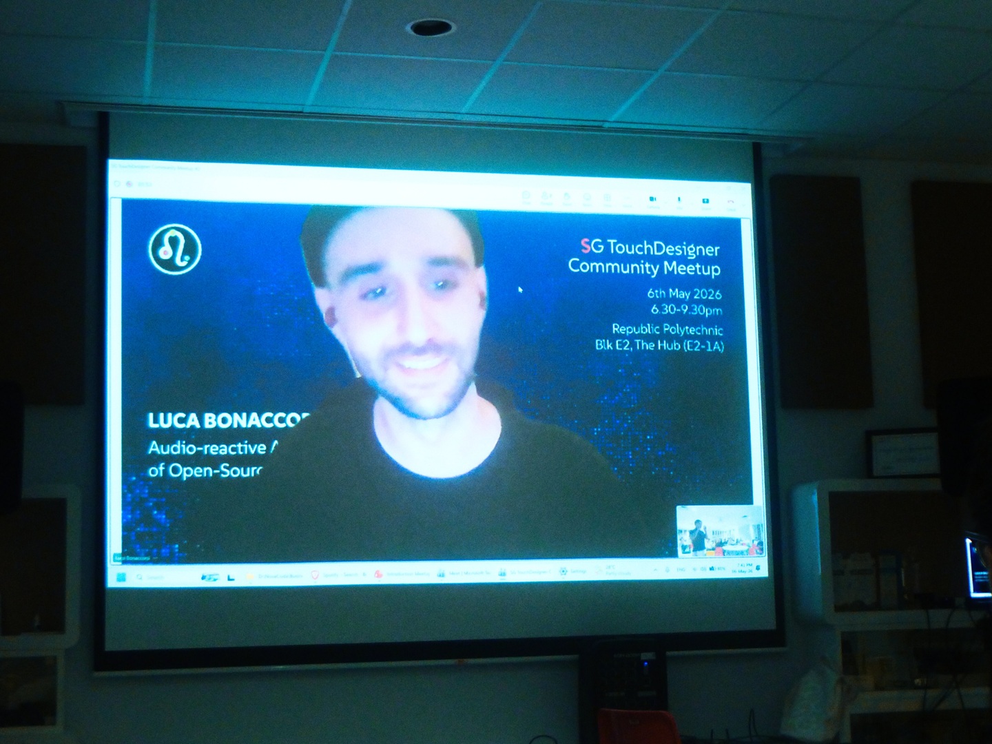 Remote speaker on screen
